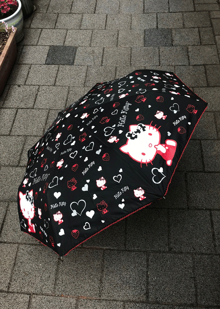 [산리오 정품] 하트 키티 우산 (3단자동)